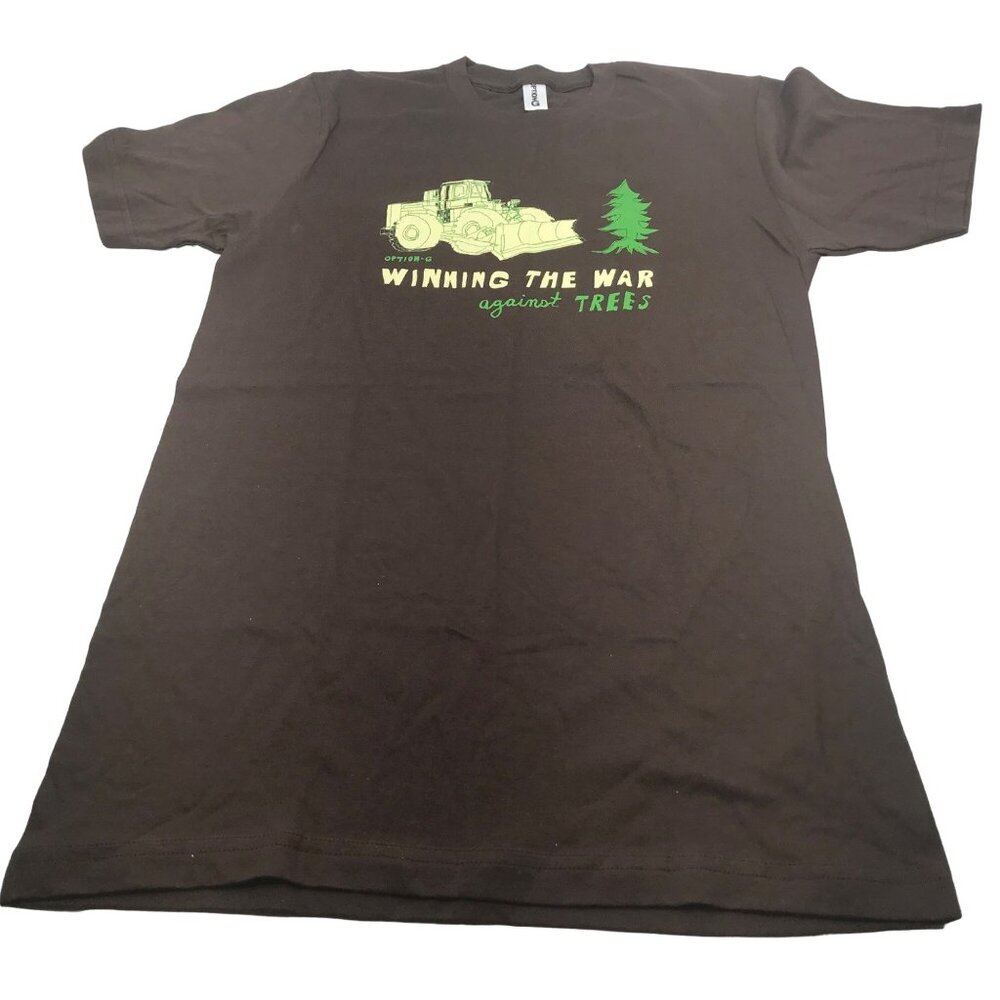 Option G Women's Size Small Winning The War Against Trees Short Sleeve Tee NWOT